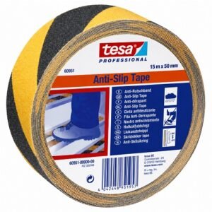 Supplier of Tesa 60951 Yellow Black Anti-Slip Tape 50mm x 15 Meters in UAE